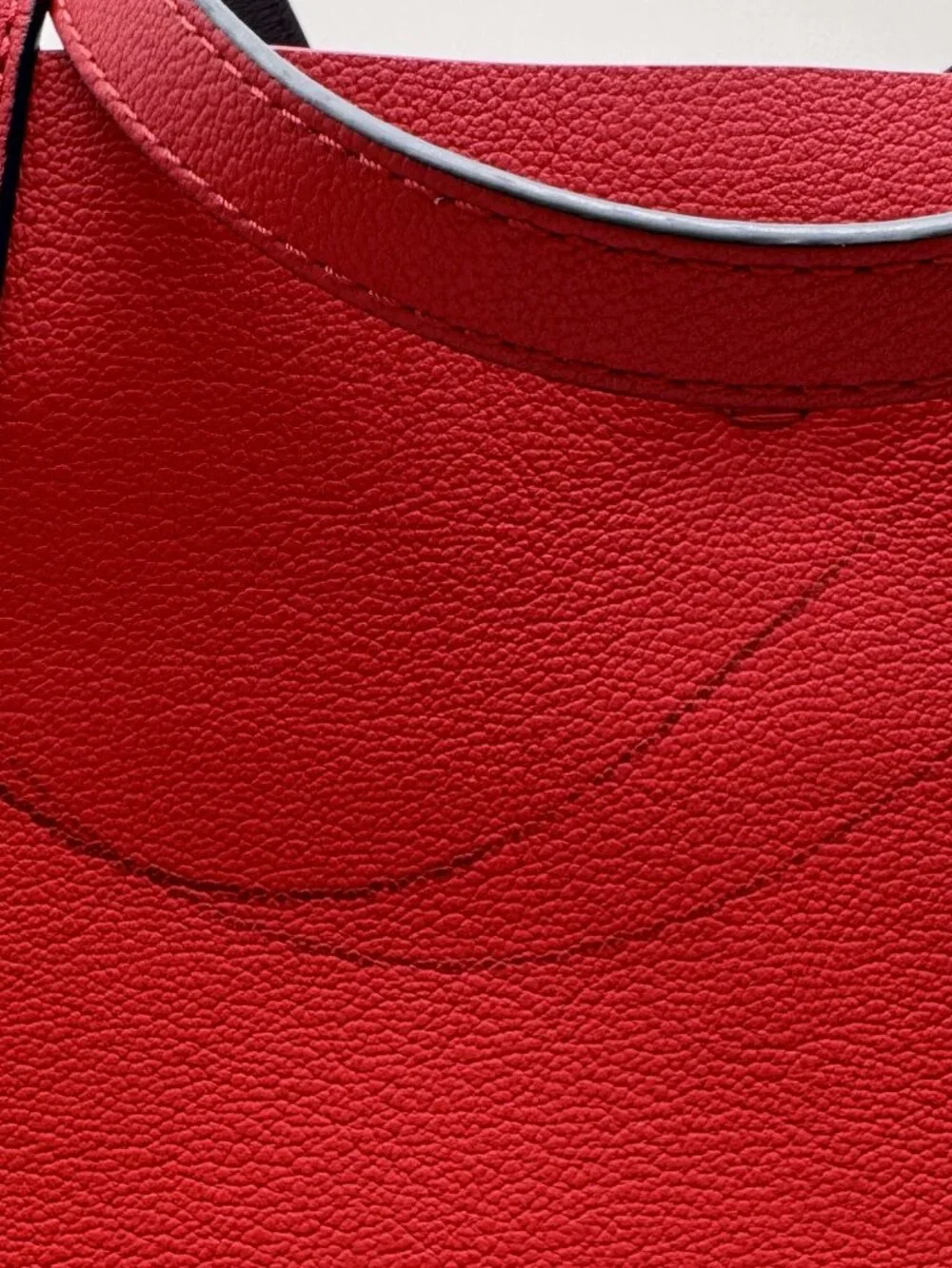 CH Carolina Herrera Large Red Leather Tote Bag with Removable Zip Pouch
